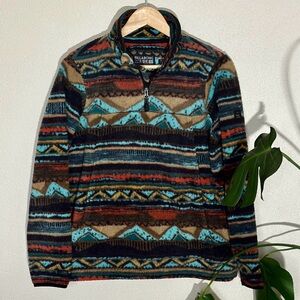Billabong A/Div Striped Half-Zip Fleece Pullover | Multicolor | Size M